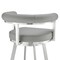 Armen Living Nolagam Swivel Bar Stool in Brushed Stainless Steel with Light Gray Faux Leather 840254335677 - alternate 7